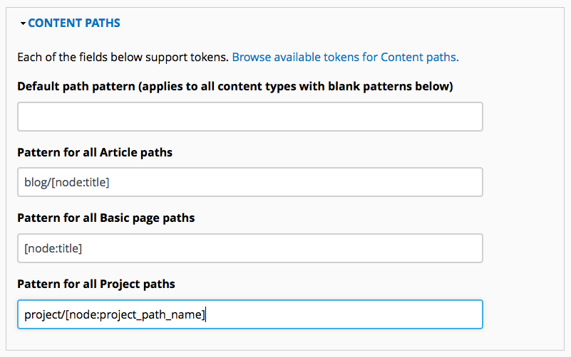 Path pattern UI